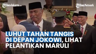 TANGIS Luhut Saksikan Pelantikan Maruli Simanjuntak Jadi KSAD Tahan Tangis di Depan Jokowi [upl. by Ylloj]