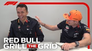 Red Bulls Max Verstappen And Alex Albon  Grill The Grid 2019 [upl. by Vookles]