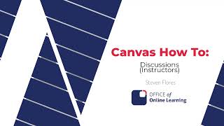 Canvas How To Discussions Instructors [upl. by Kipton615]