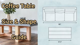 Coffee Table Size Shape amp Placement Guide  size of table according to sofa [upl. by Ackler]