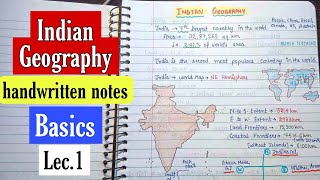 Indian Geography Basics  Handwritten Notes  Lec1  An Aspirant [upl. by Atnes494]