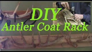 DIY Antler Coat Rack  How to make antler jacket rack project [upl. by Ahsekyw]