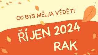 💞RAK🍀  ŘÍJEN 2024 💞 CO BYS MĚLA VĚDĚT [upl. by Mcwilliams364]