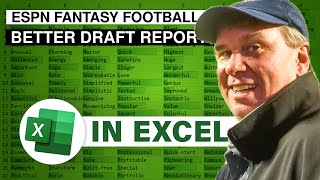 Excel  Better ESPN Fantasy Draft Recap Report In Excel Free Download  Episode 2426 [upl. by Ardnaed790]