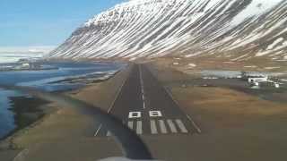 VFR Approach and landing in Ísafjörður IcelandBIIS [upl. by Leirea]