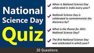 National Science Day Quiz  2024  India  20 Questions for National Science Day Quiz Contest [upl. by Niuq237]