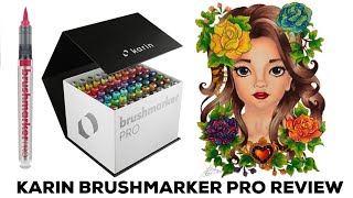 Karin Brushmarker Pro  Marker Pen Review [upl. by Nnaxor918]