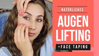 Augen Lifting 💯Natürlich 💆🏻‍♀️ Selbst Augenlider straffen amp Schlupflider entfernen Massage amp Tape [upl. by Afihtan731]