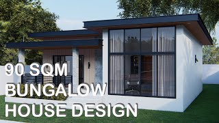 90 SQM BUNGALOW HOUSE DESIGN  Konsepto Designs [upl. by Erlinna]