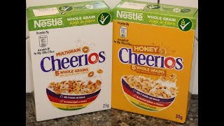 Nestle Multigrain Cheerios amp Honey Cheerios Cereal Review [upl. by Ewald]