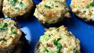 THE BEST CRAB STUFFED MUSHROOMS  HOW TO MAKE CRAB STUFFED MUSHROOMS [upl. by Artsa]