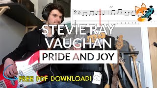 Stevie Ray Vaughan  Pride and Joy Bass Cover  Bass TAB Download [upl. by Oilegor]