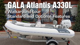 GALA Atlantis A330L  11 RIB inflatable boat with center console walkaround tour and features [upl. by Anoiek]