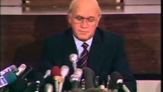 10 Feb 1990  FW de Klerk announces the release of Nelson Mandela [upl. by Schonthal882]