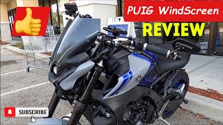 2021 Yamaha MT09 Puig Windscreen Review [upl. by Modesta861]