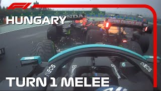 Championship Changing Melee at Turn 1 in Hungary  2021 Hungarian Grand Prix [upl. by Lili905]