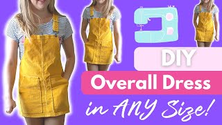 Overall Dress Pattern FREE  DIY your own overall dress even as an absolute beginner [upl. by Goode925]