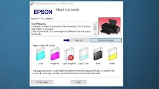 EPSON L800 805 CHECK INK LEVELS [upl. by Cahn]