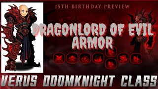 AQW Dragonlord of Evil Armor Versus Doomknight Class [upl. by Kipper639]