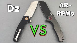 Edge Retention Test CJRB Crag D2 vs ARRPM9Which is Better cjrb knives edc knives [upl. by Okihcas220]