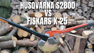 Husqvarna S2800 Vs Fiskars X 25  The Ultimate Log Splitting Battle [upl. by Kama]