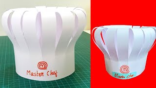 How To Make Master Chef Cap  How To Make Master Chef Hat  How To Make Chef Hat With Paper DIY Hat [upl. by Ineslta]