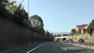 Driving Along Kingsway Tunnel Approach amp M53 Mid Wirral Motorway Wallasey UK 26th August 2013 [upl. by Ramma]