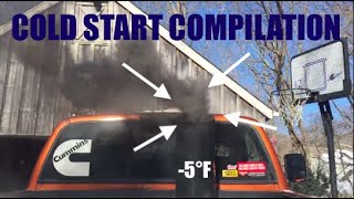 DIESEL COLD START COMPILATION [upl. by Mackie435]