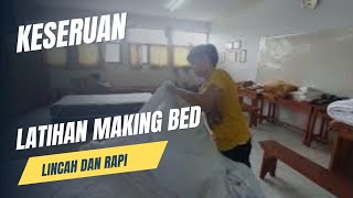 Housekeeping Tutorial Bed making bedding makeuproom housekeeping [upl. by Jacobsohn]