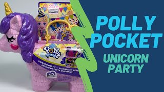 Polly Pocket Unicorn Party Playset Unboxing Toy Review  TadsToyReview [upl. by Benenson471]