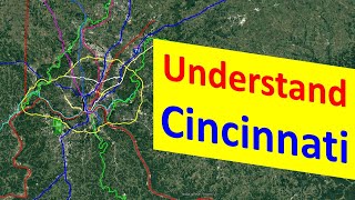 Explanation of the map of Cincinnati its suburbs and its highways [upl. by Yennek]