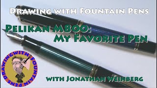 Pelikan M800 My Favorite Fountain Pen Review of two Pelikan M800 pens amp drawing of zinnias [upl. by Limoli991]