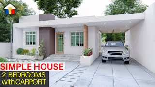 SMALL HOUSE WITH 2 BEDROOMS AND CARPORT  SIMPLE HOUSE DESIGN [upl. by Messere]