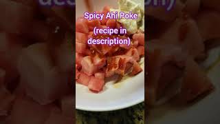 Spicy Ahi Poke Recipe  Easy Spicy Ahi Poke  shorts [upl. by Aisats226]