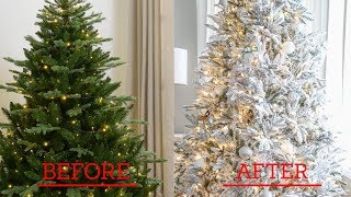 How to Flock a Christmas Tree  Easy Cheap Fast Flocking Method [upl. by Nani]