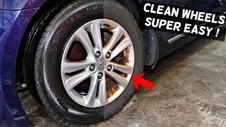 HOW TO CLEAN CAR WHEELS RIMS Cheap and Easy [upl. by Lombardy457]