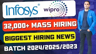 🔥Wipro amp Infosys Biggest Mass Hiring News  Wipro Hiring 12000 amp Infosys Hiring 20000 Freshers🔥 [upl. by Eitak334]