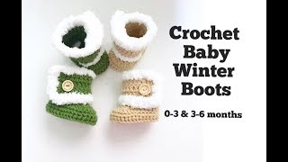 How to Crochet Baby Winter Boots [upl. by Spurgeon]