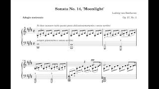 Beethoven  Moonlight Sonata 1st Movement  Piano Sheet PDF [upl. by Buckels]