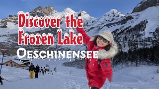 What to do in Oeschinensee  Winter Time  Frozen Lake  SWITZERLAND [upl. by Aran]