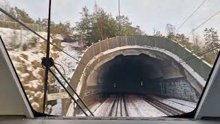 Swedish commuter train pendeltåg BålstaStockholm city pendeltåg järnväg railway cabview [upl. by Lam280]