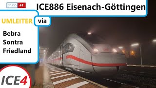 FührerstandsmitfahrtCabride EisenachGöttingen ICE886 ICE1 II BR401 [upl. by Asilat]