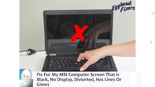 Fix For My MSI Computer Screen That is Black No Display Distorted Has Lines Or Glows [upl. by Reviel192]