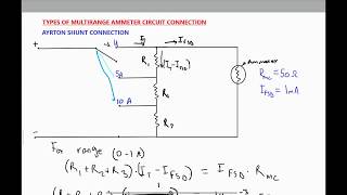 Ammeter circuit Ayrton shunt [upl. by Alikee]