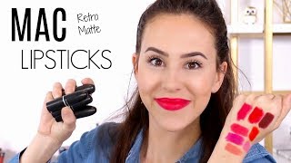 Mac Lipstick Collection  Retro Matte Finish  Favorites Swatches amp Wear Test [upl. by Fletch425]