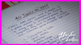 40 topics on JAM in English  JAM topics  Hashu studies [upl. by Deaner685]