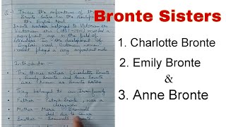 Bronte Sisters  Charlotte bronte Emily bronte and Anne bronte [upl. by Illil]