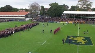 New Zealand Schools Incredible PreMatch Spectacle Auckland Grammar v Kings College Haka [upl. by Uokes970]