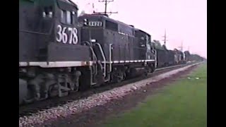 Chicago Central No 50 overtakes coal train at North Riverside 52496 [upl. by Ahsak395]