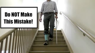 How to Use a Cane on Stairs Correctly Training Use and Safety [upl. by Nomrej]